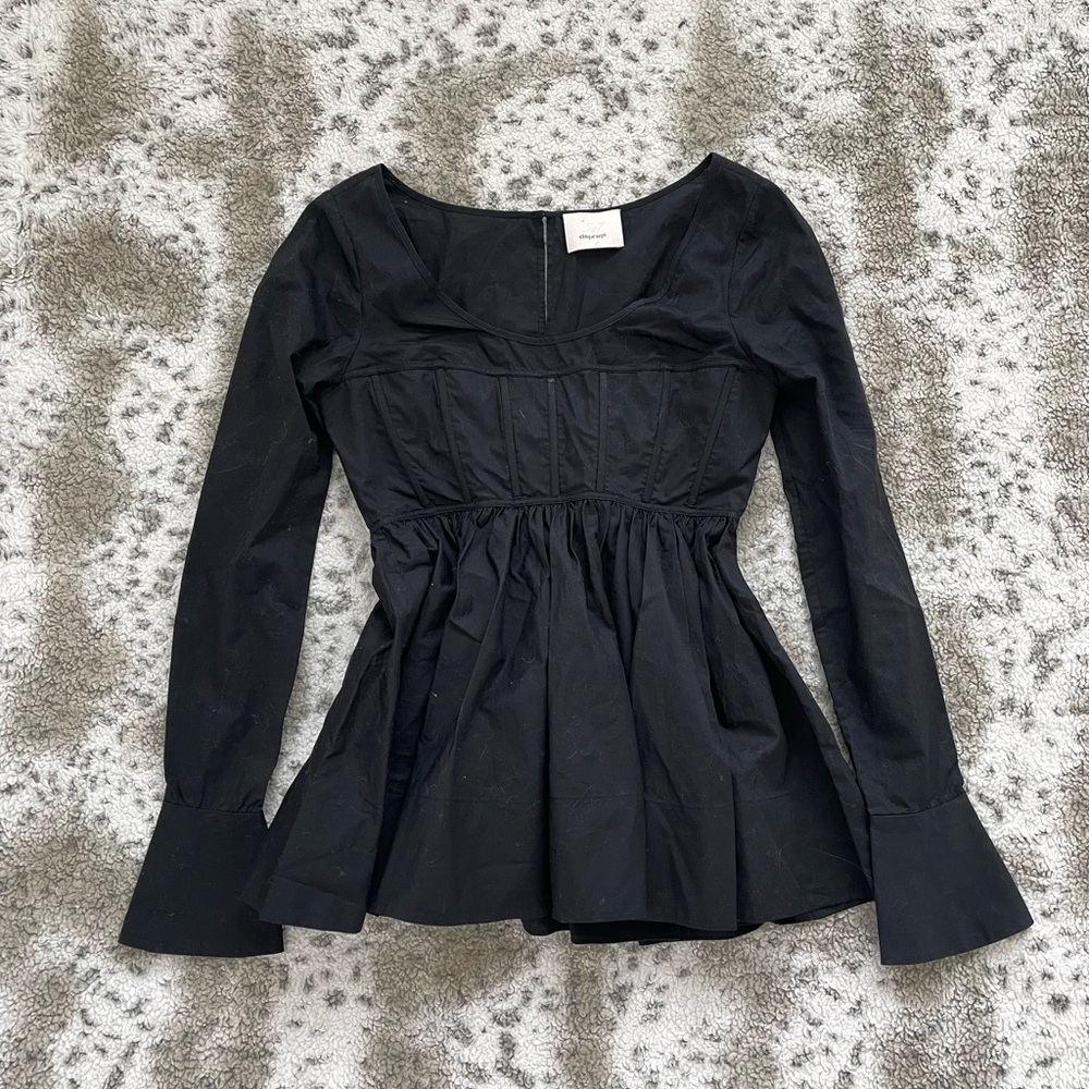 Cinq à Sept Black Long Sleeve Blouse